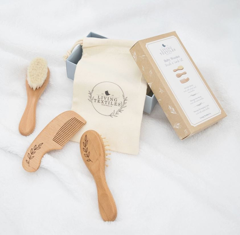 3pc Baby Wooden Brush & Comb Set