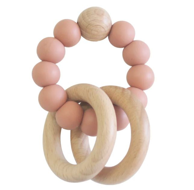 Beechwood Teether Ring Set - Terracotta