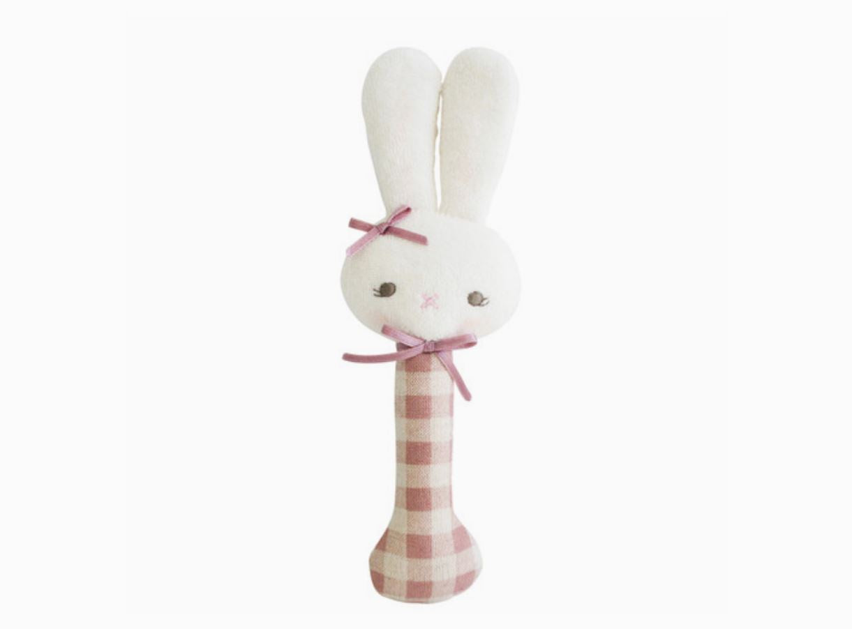 Bunny Stick - Rose Linen Check