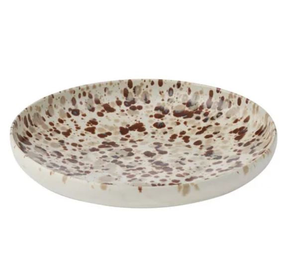 Dakota Ceramic Platter 31cm - Ivory/Choc