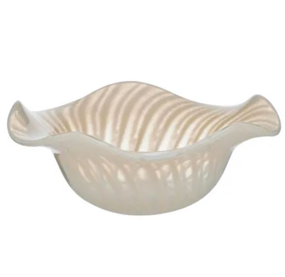Francine Glass Bowl - Clear/Ivory