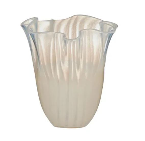 Francine Glass Vase - Clear/Ivory