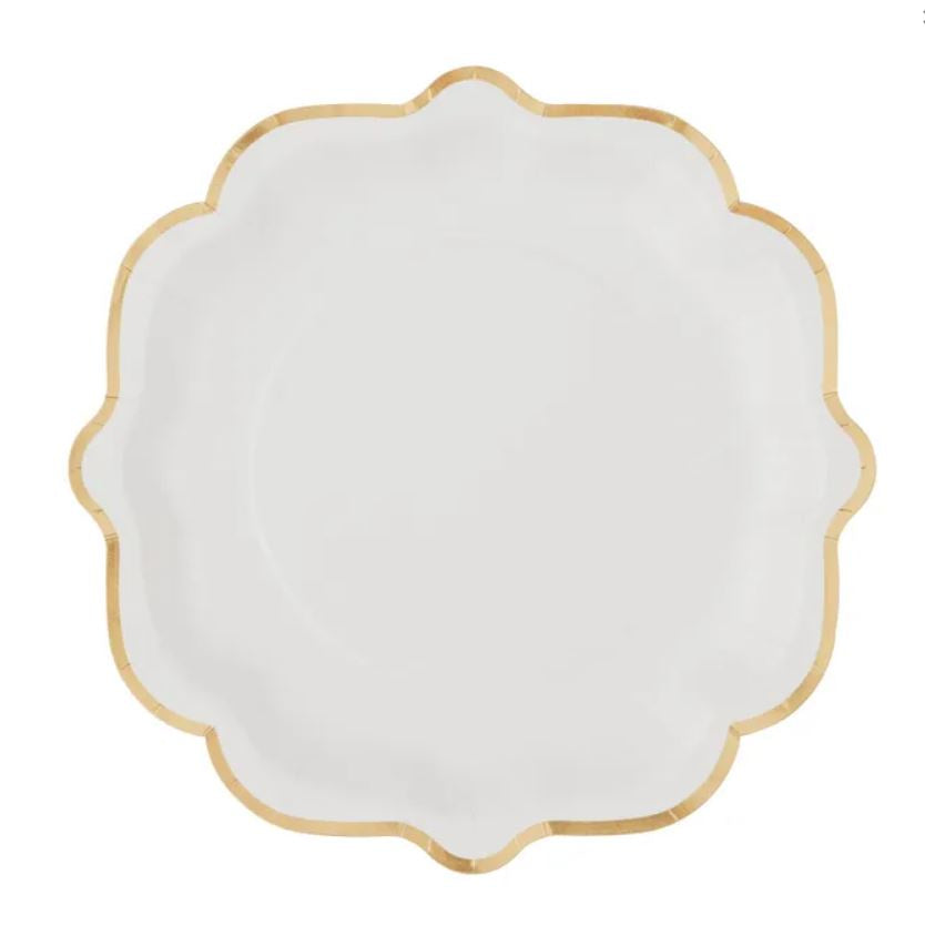 Gold Trimmed Paper Plate - 10pk
