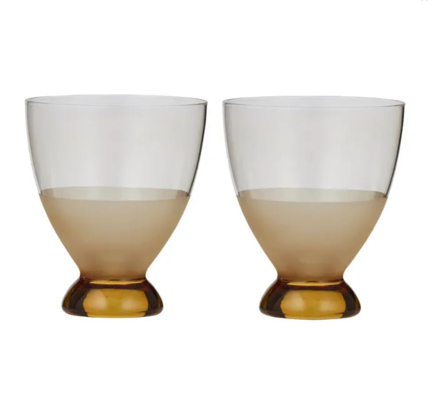 Hudson S/2 Glass Tumblers - Amber