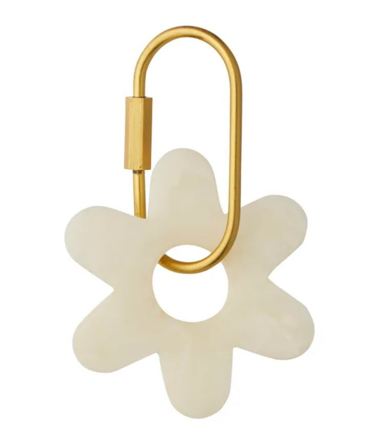 Kip Resin Flower Keyring - Ivory