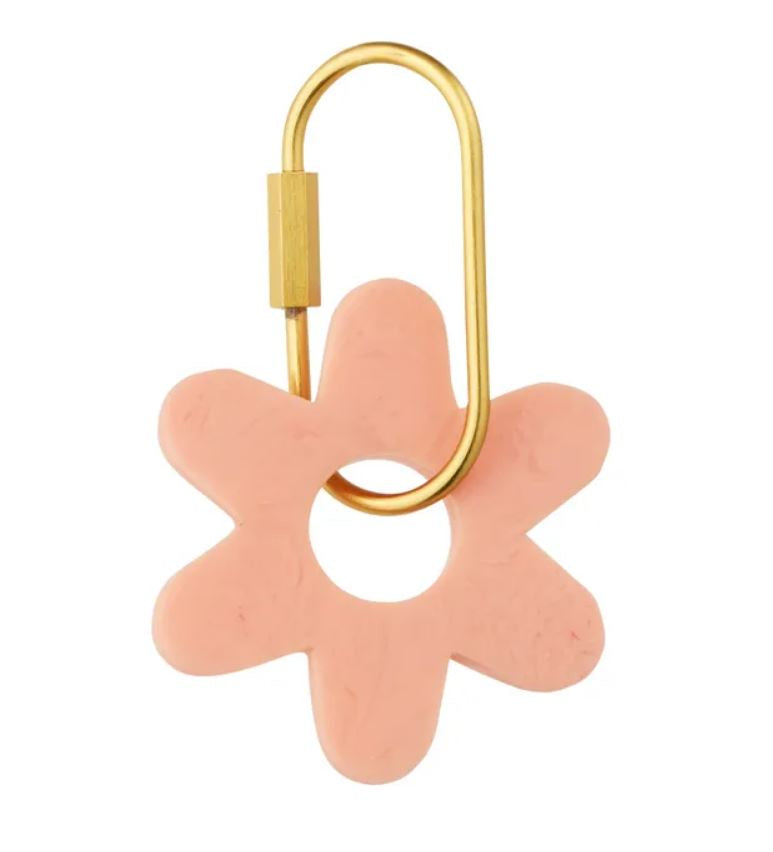 Kip Resin Flower Keyring - Peach