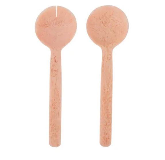 Kip S/2 Resin Salad Servers - Peach
