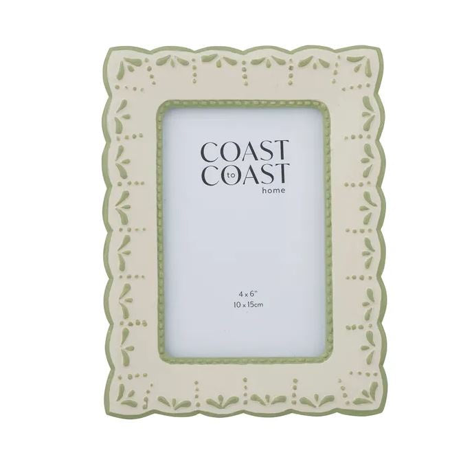 Liza Resin Frame 4x6 - Ivory/Grn