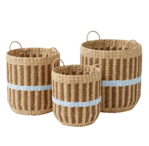 May Paper Basket - Brown/Sky