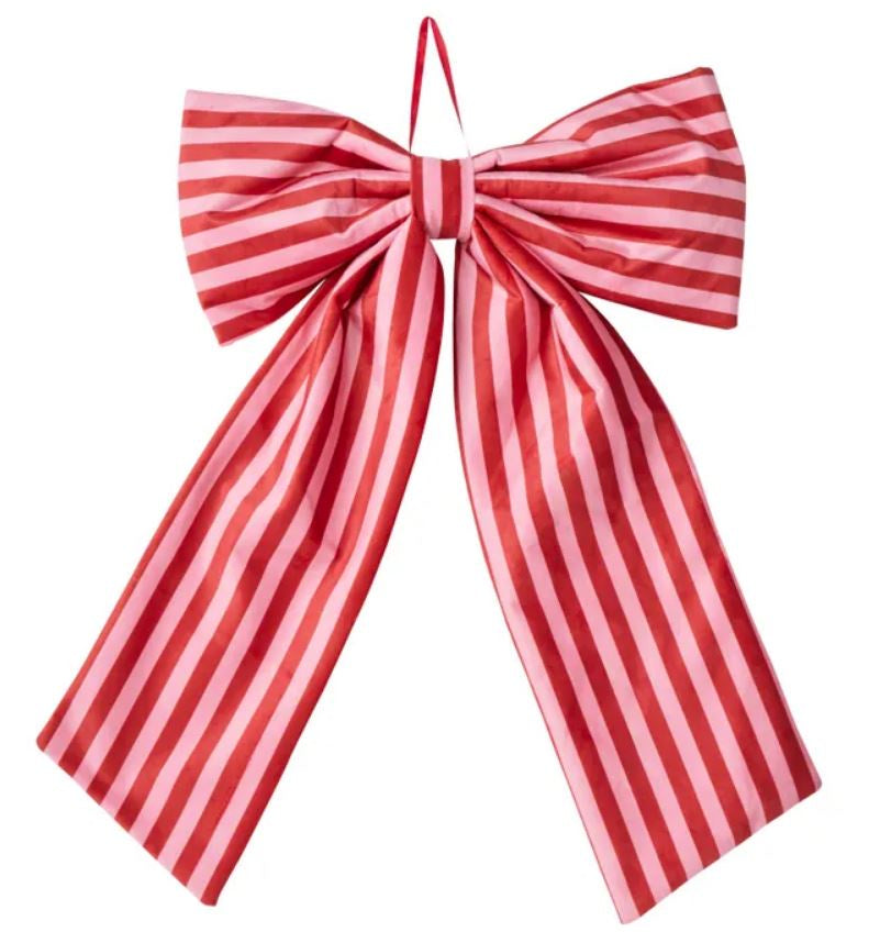 Striped Bow - 60x100cm Red/Pink