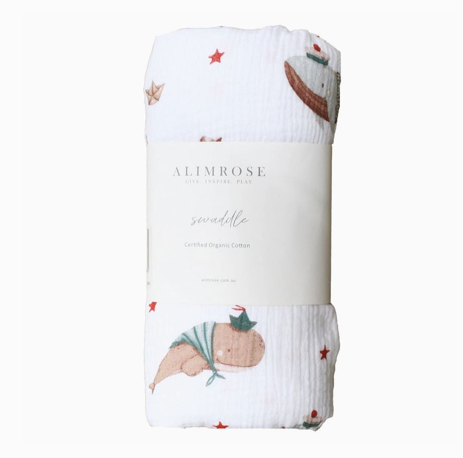 Muslin Swaddle Whales