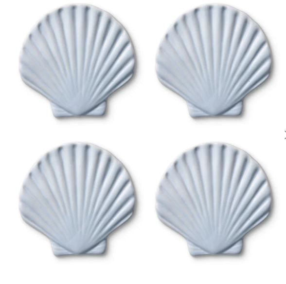 Seashell Light Blue Coaster - Set of 4