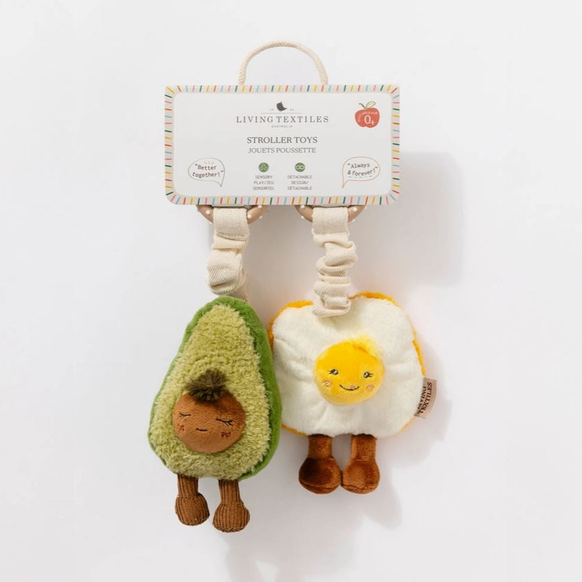Stroller Toys 2pk - Avocado & Egg Toast