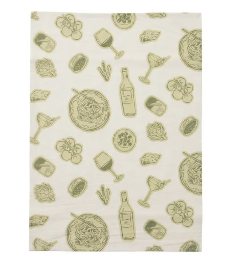 Taormina Cotton Tea Towel - Olive