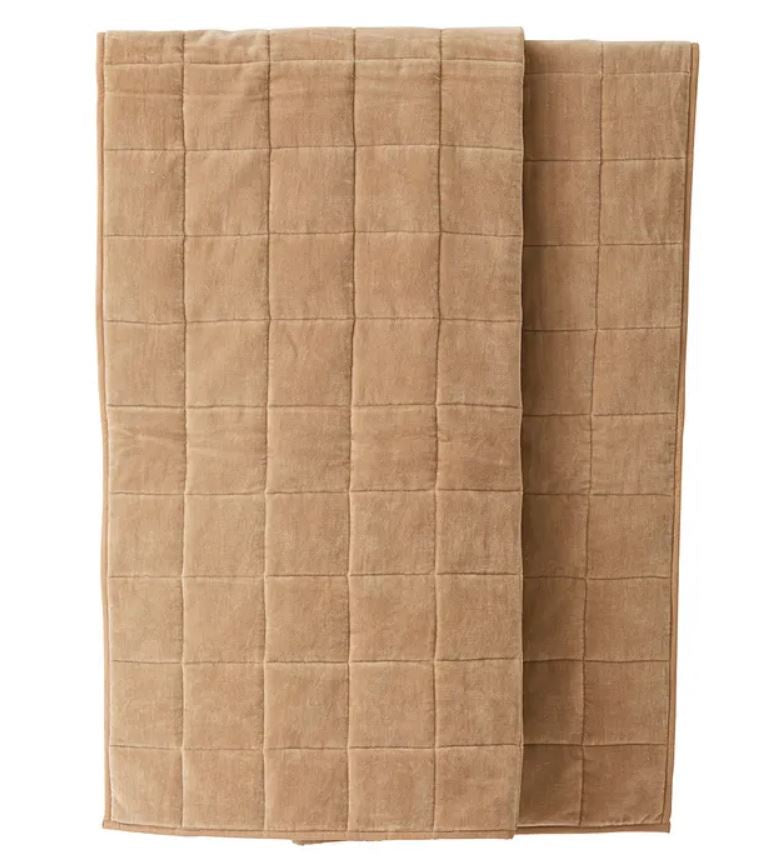 Vera Quilt Velvet Throw - Taupe