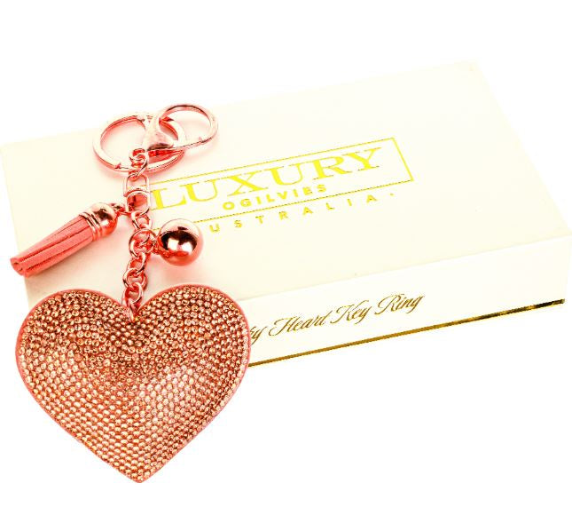 Heart Keyring - Rose Gold