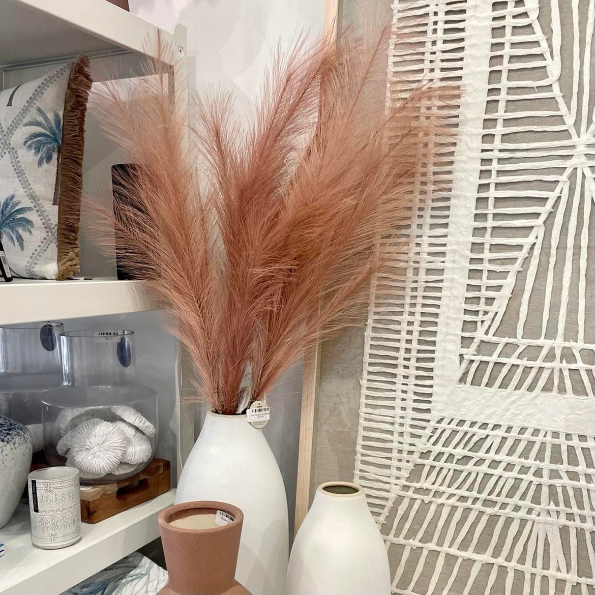 Faux Pampas Grass- Blush 1m