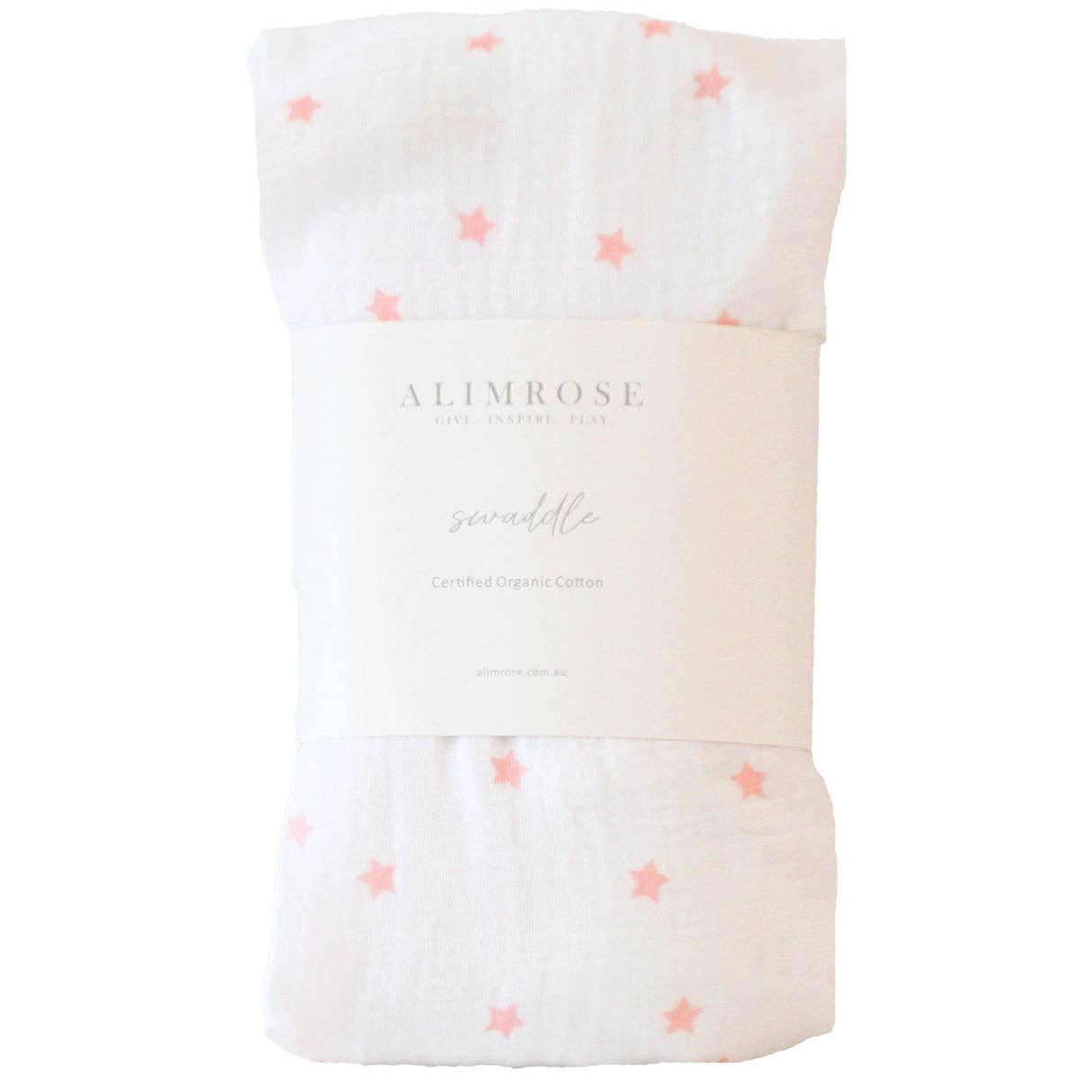 Muslin Swaddle - Pink Stars