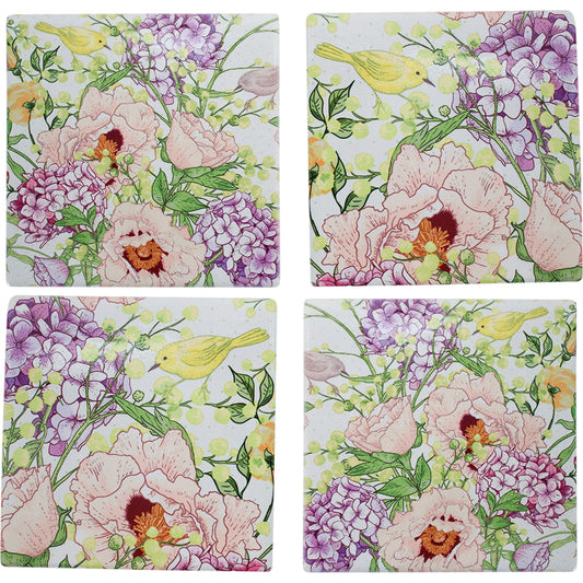 Coasters set 4 - Spring Floral