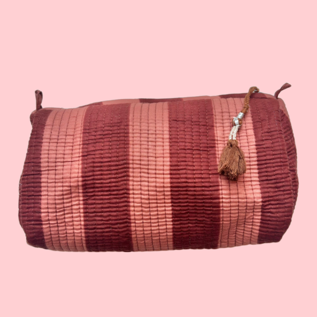 Indie Cosmetic Bag - Cocoa Stripes