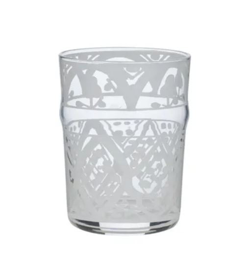 Aleah Glass Tumber - Clear/White