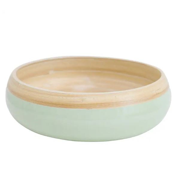 Bamboo Bowl Low - Nat/Sage