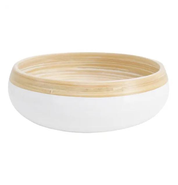 Bamboo Bowl Low - Nat/White