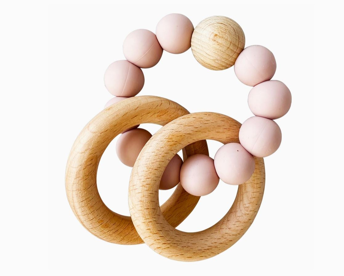 Beechwood Teether Rings Set - Petal