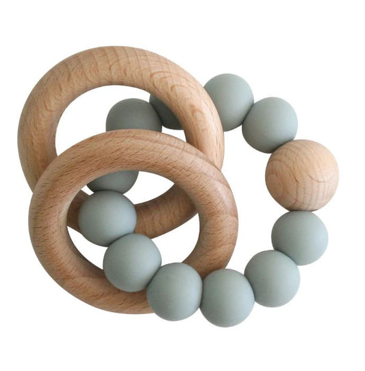 Beechwood Teether Rings Set - Sage