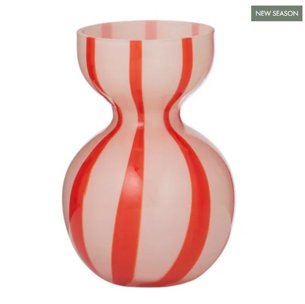 Bobbi Glass Vase - Pink/Red