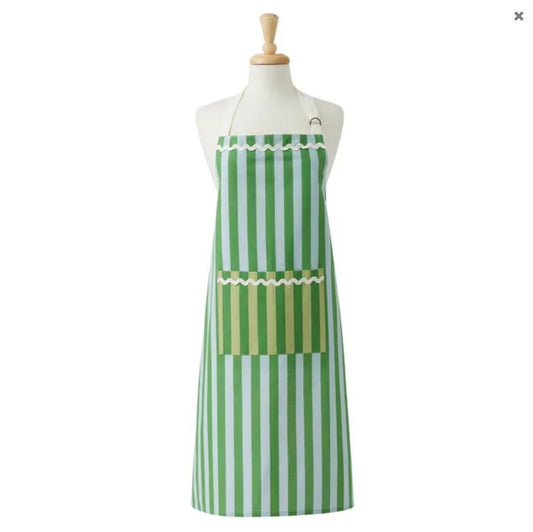 Carnivale Cotton Apron - Green Stripe