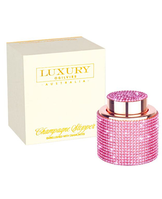 Diamonte Champagne Stopper - Pink