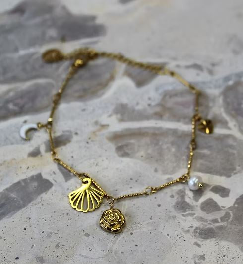 Charm Cluster Bracelet - Rose