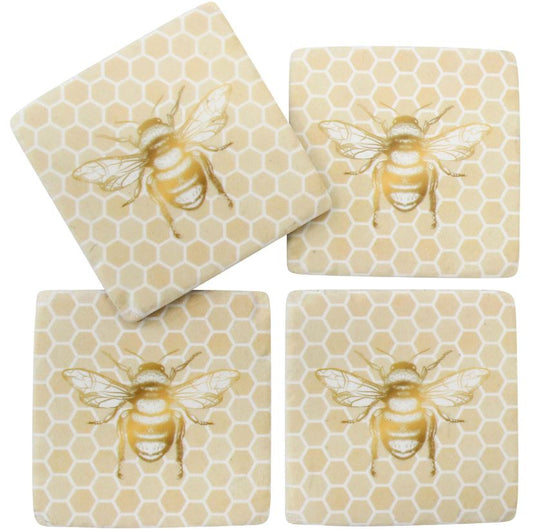 Coasters - S/4 Bee Honeycomb