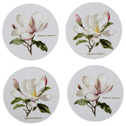 Coasters - S/4 Botanical Magnolia