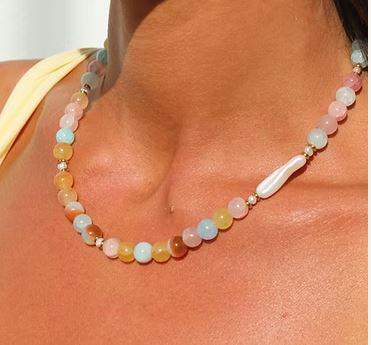 Cotton Candy Beaded Necklace