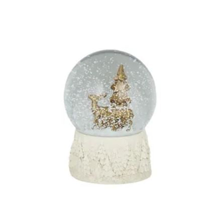 Deer Snowglobe - White/Gold