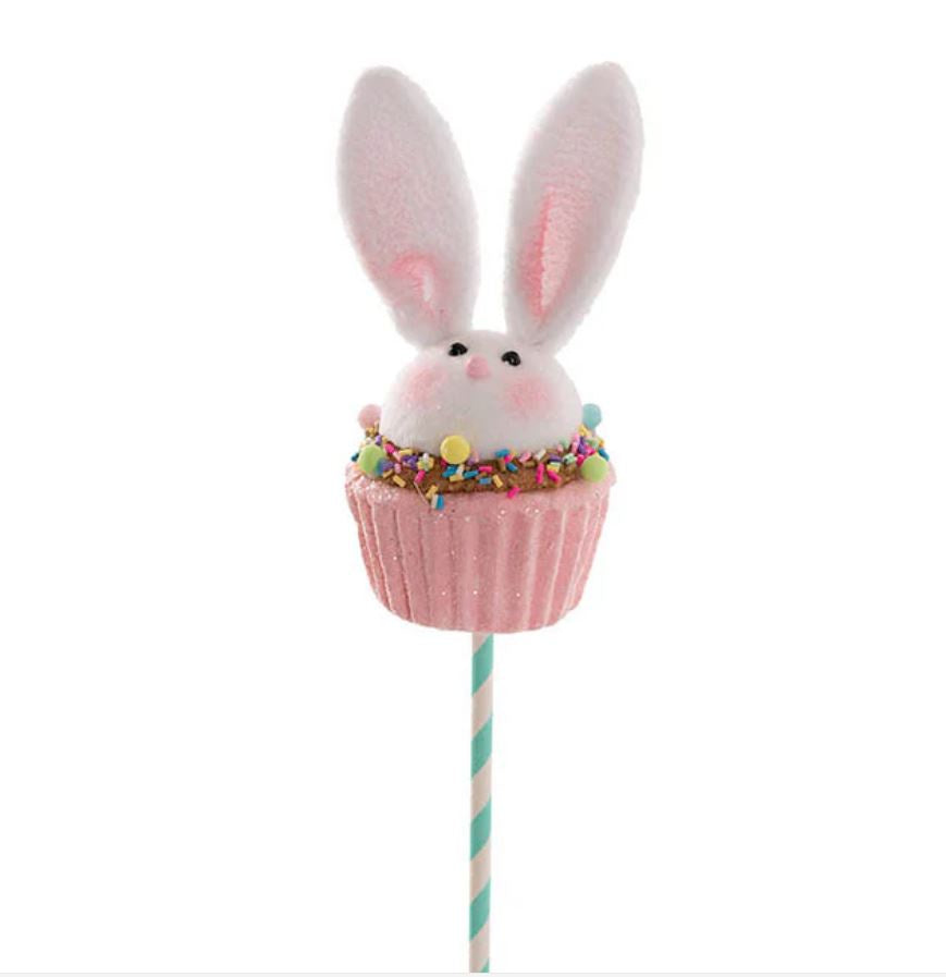 Bunny Cupcake Pick - Pink