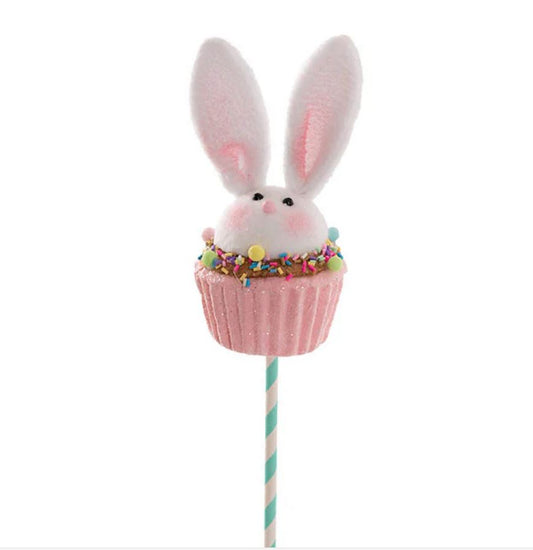 Bunny Cupcake Pick - Pink