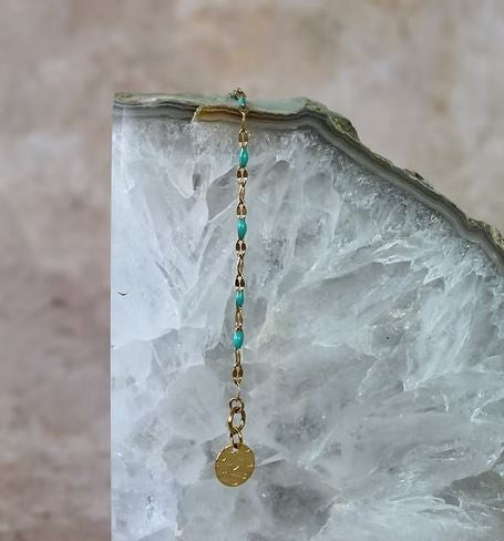 Enamel Chain Bracelet - Blue