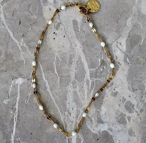 Enamel Chain Bracelet - Ivory  sml