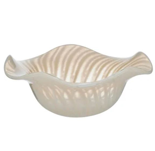 Francine Glass Bowl - Clear/Ivory