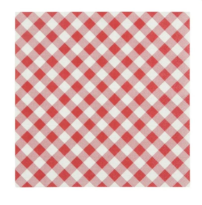 Napkin - Gingham Red/White
