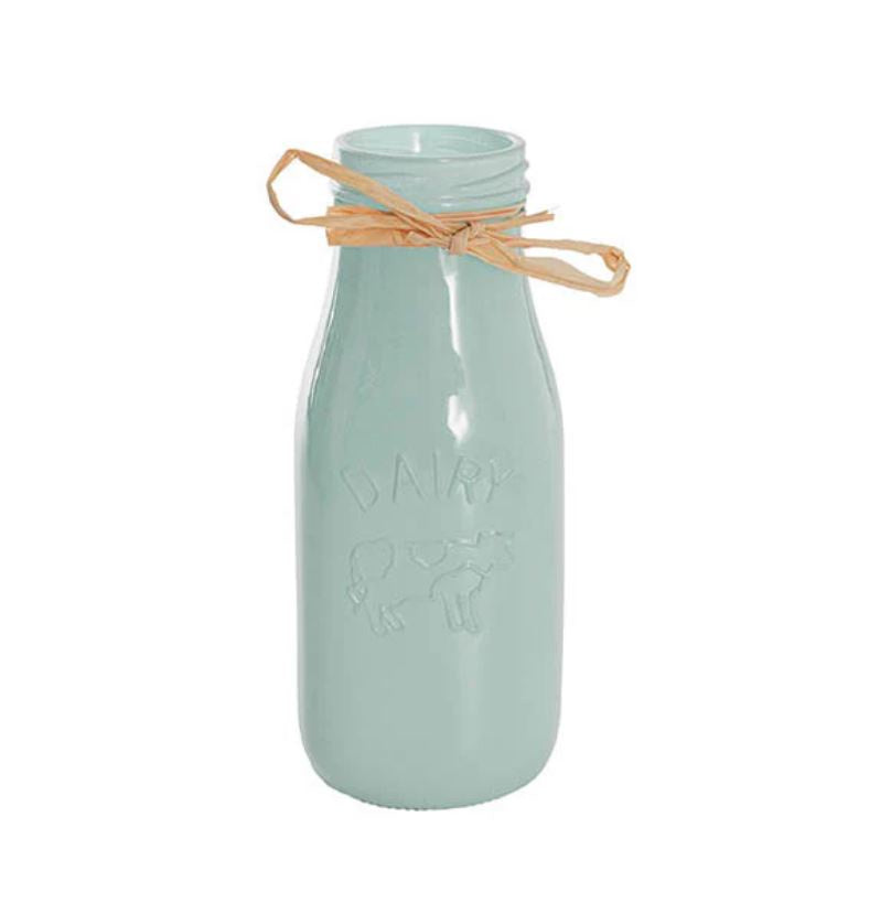 Glass Milk Bottle - Sage