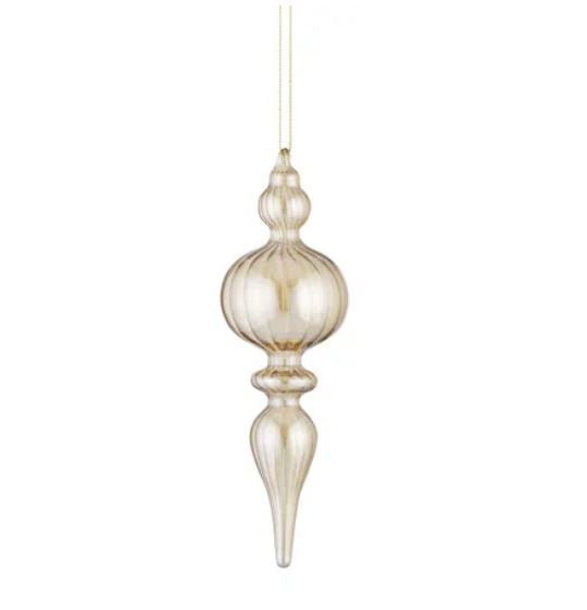 Glitter Glass Ornament - Gold