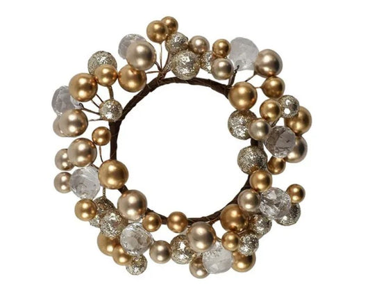 Beaded Candle Ring - Gold/Clear
