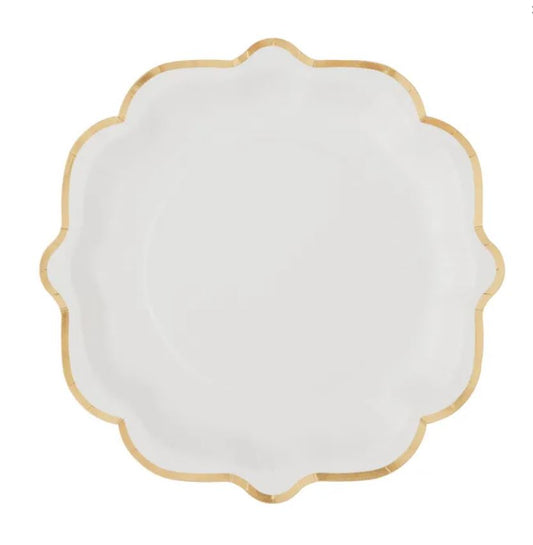 Gold Trimmed Paper Plate - 10pk