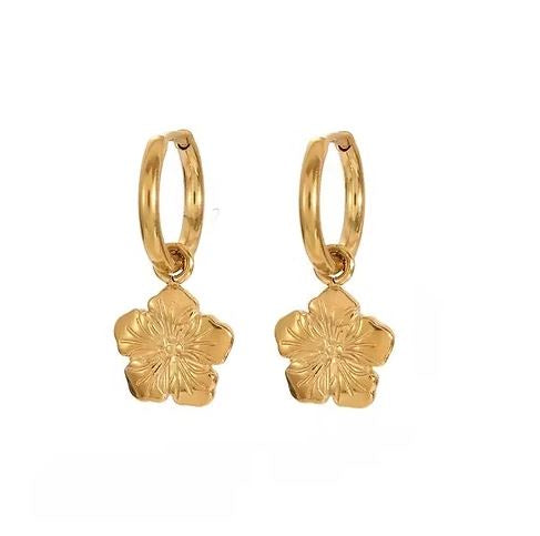 Hibiscus Hoop Earrings
