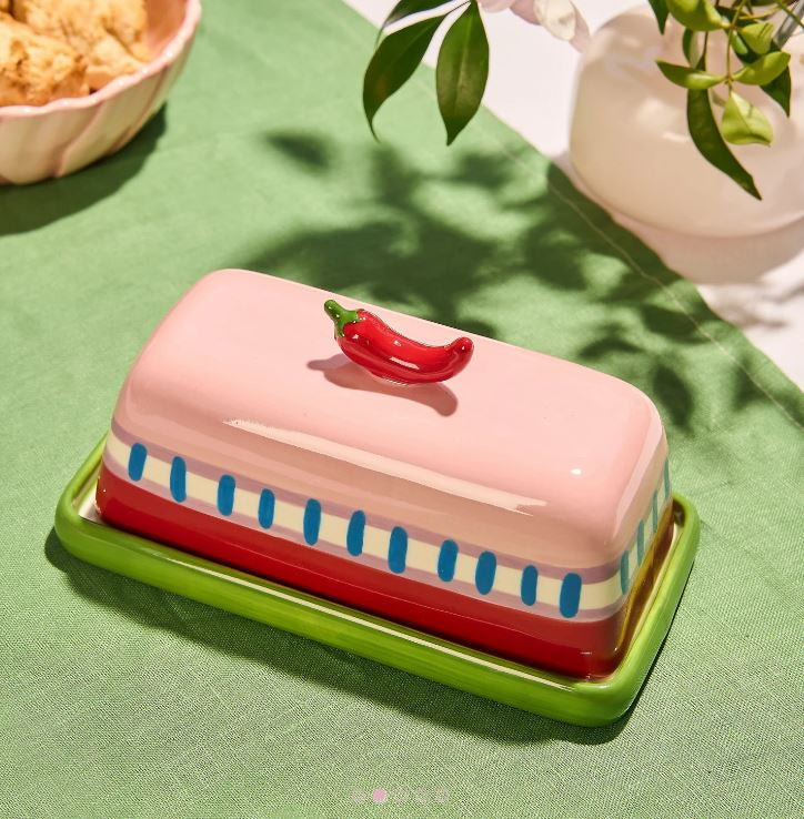 Seaview Stoneware Hot Chilli Butter Dish