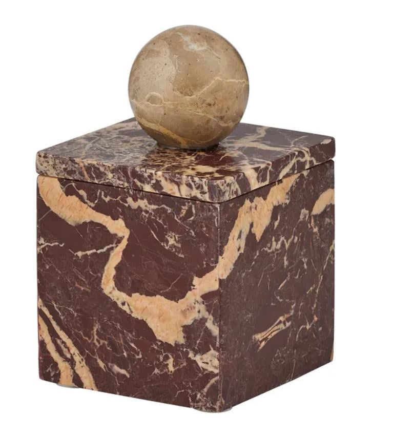 Iowa Marble Trinket Box - Claret
